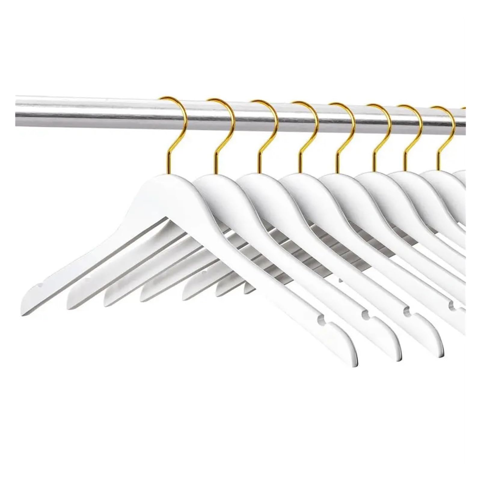 Wooden hangers 24 Pack White Wooden Hangers with Gold Hooks, Wood Shirt with Notches for Dress, Coat, Bridal for suit
