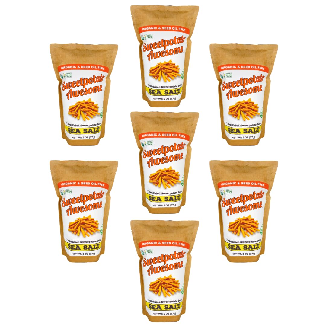 Freeze Dried Organic Sea Salt Sweetpotato Fries - 7 Pack of 2 oz Pouches