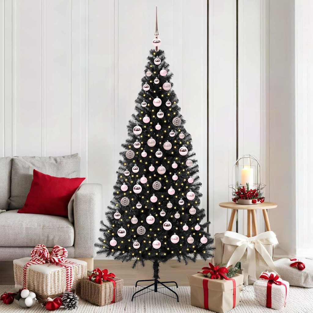 vidaXL Albero di Natale Nero 180 cm PVC