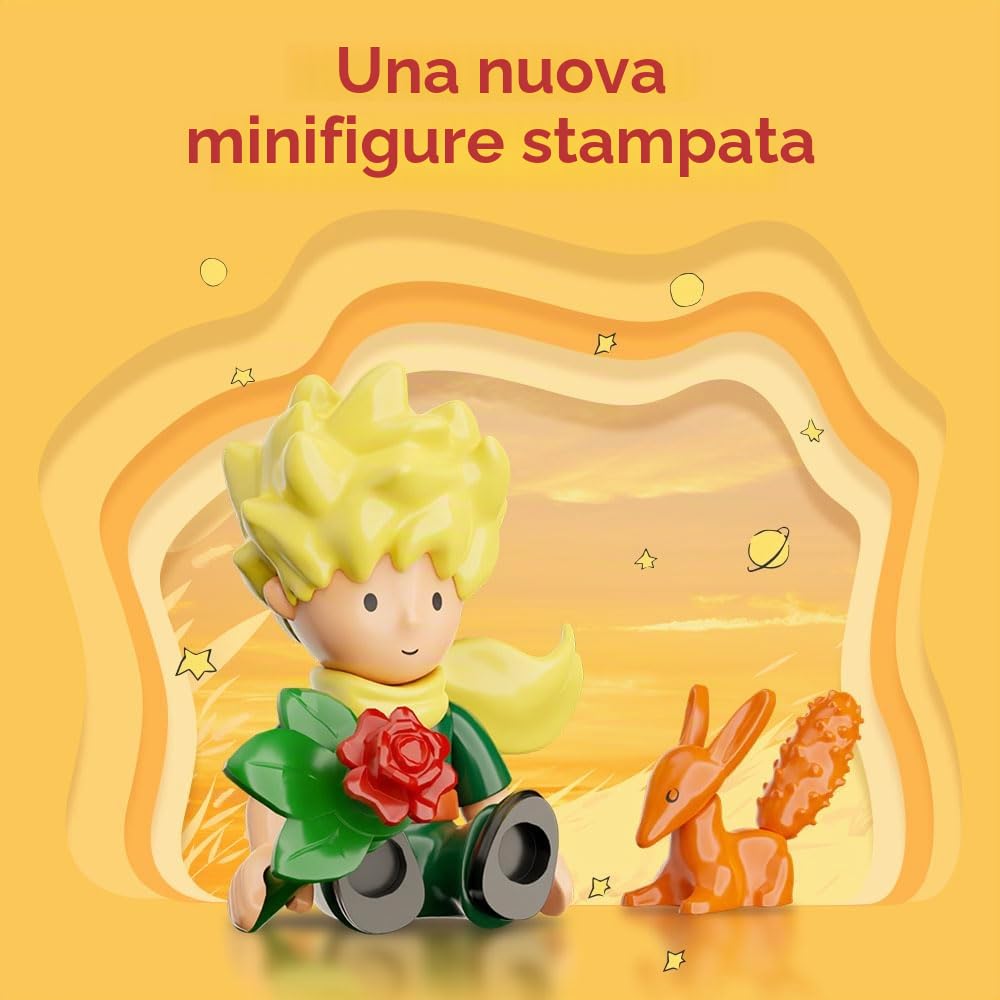 PAN TASY Il Piccolo Principe Set di Costruzione per Adulti & Bambini, Modelli di Mattoncini con Rosa, Treno, Luna & Aereo, Giocattoli Creativi DIY, Idea Regalo & Decorazione da Esposizione