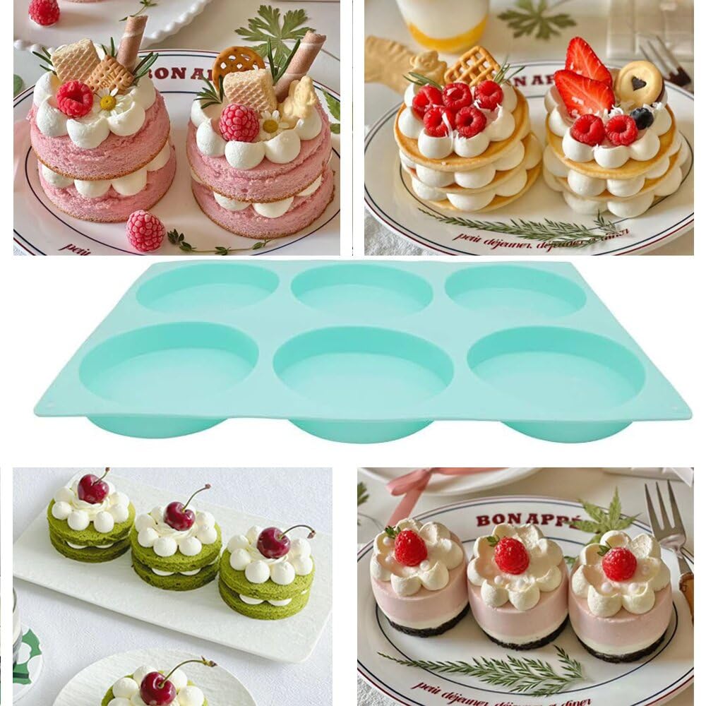 CAKETIME Silikon-Muffinform – 6er Set, 7,6 Cm Durchmesser, Mit Metallrahmen, Für Muffins, Eier & Mehr