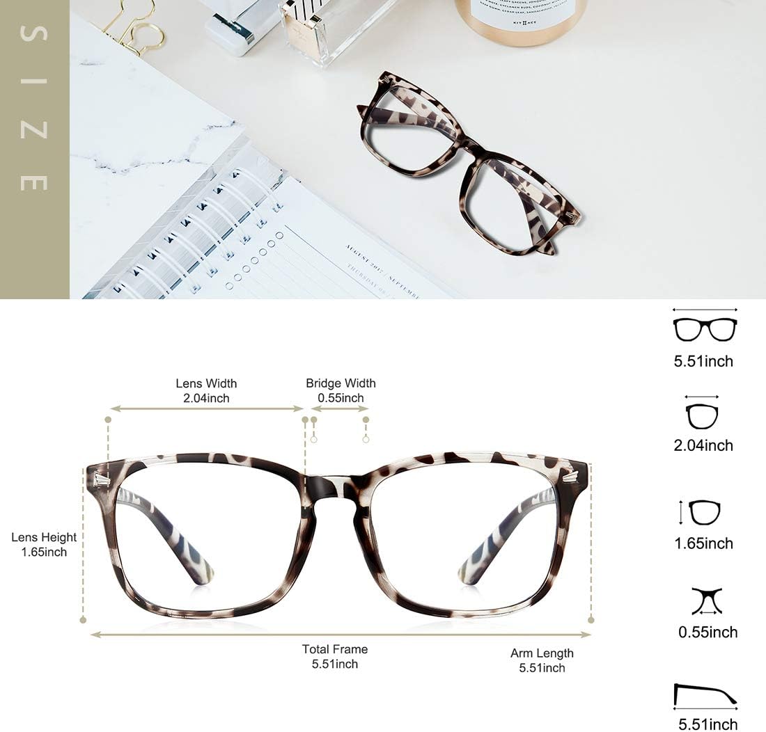 Blue Light Blocking Glasses 2pack Square Computer Glasses Women/Men, Nerd Reading Gaming Glasses Non Prescription (bean Flower+pink)