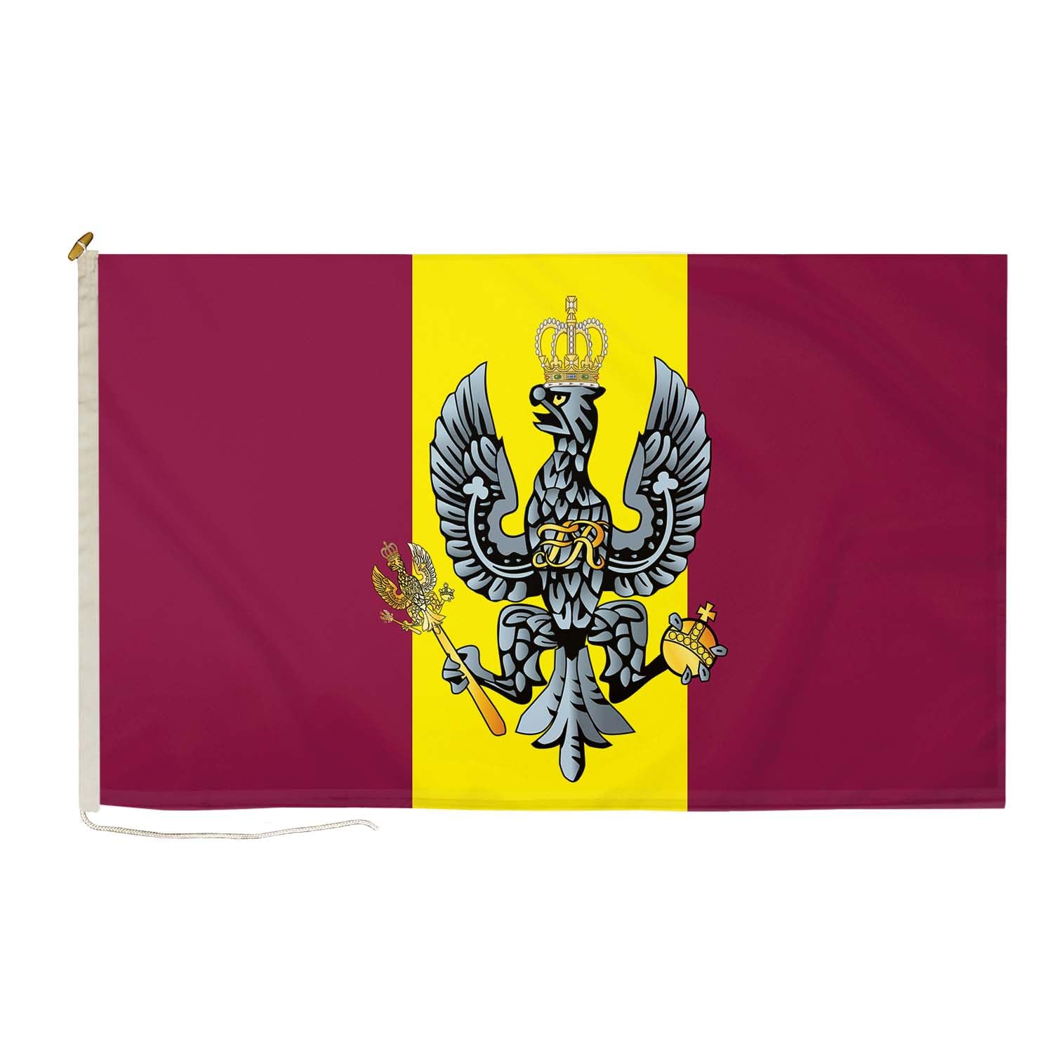 DuraFlag Kings Royal Hussars Small Courtesy Flag 20x12 Inch Premium Quality With Rope & Toggle Reinforced Stitching 50x30cm British Army Armoured Cavalry Regiment Flag Heavy Duty Polyester