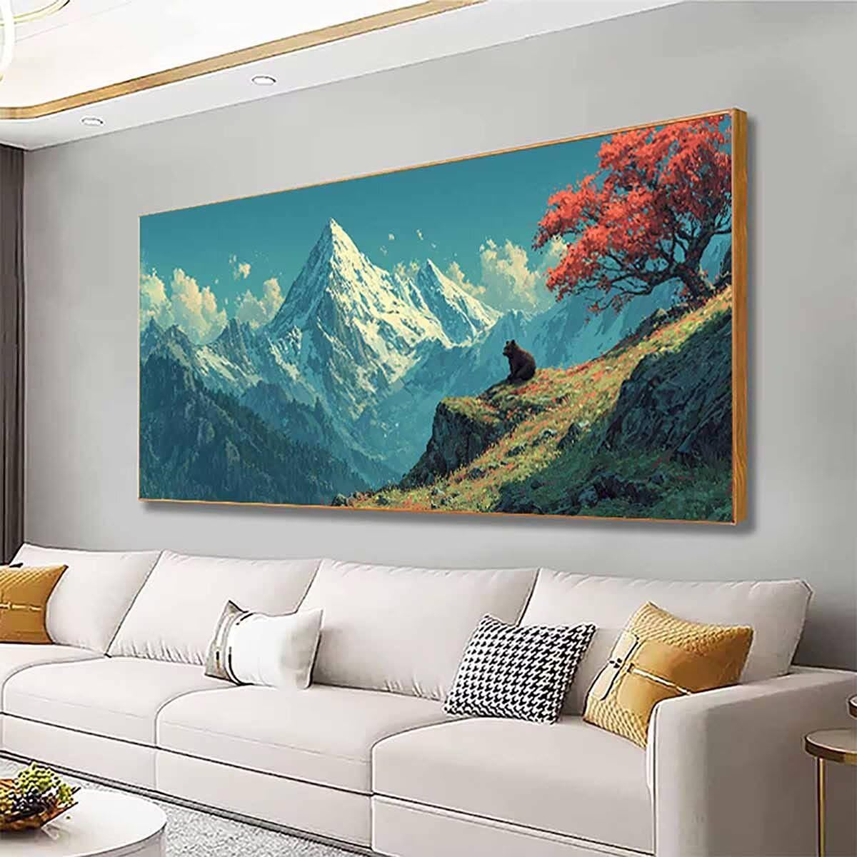 Snow Mountain diamentowe zestawy artystyczne dla dorosłych, malarstwo diamentowe, drzewo, kryształowe zestawy artystyczne, dla dorosłych, dzieci, DIY, 5D, okrągłe, pełne wiercenie, klejnot, kropki