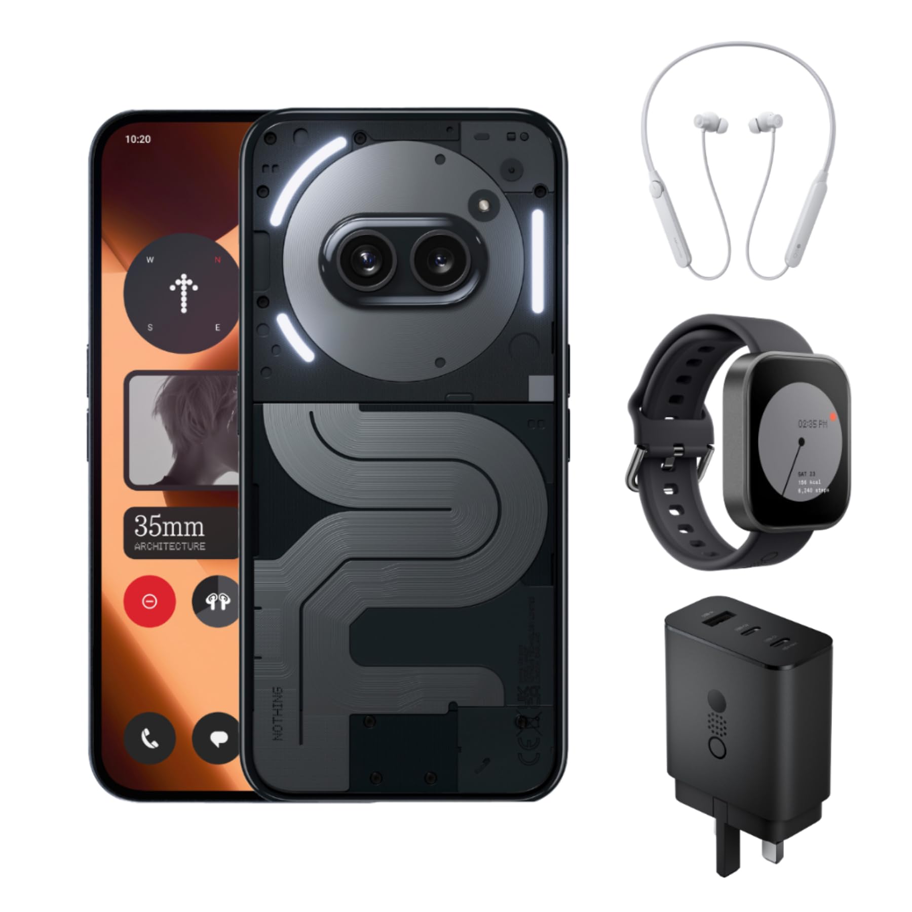 Nothing Phone (2a) Plus 12 + 256 GB Black + Bundle Offer CMF Neckband,CMF Watch Pro and CMF 65W Gan