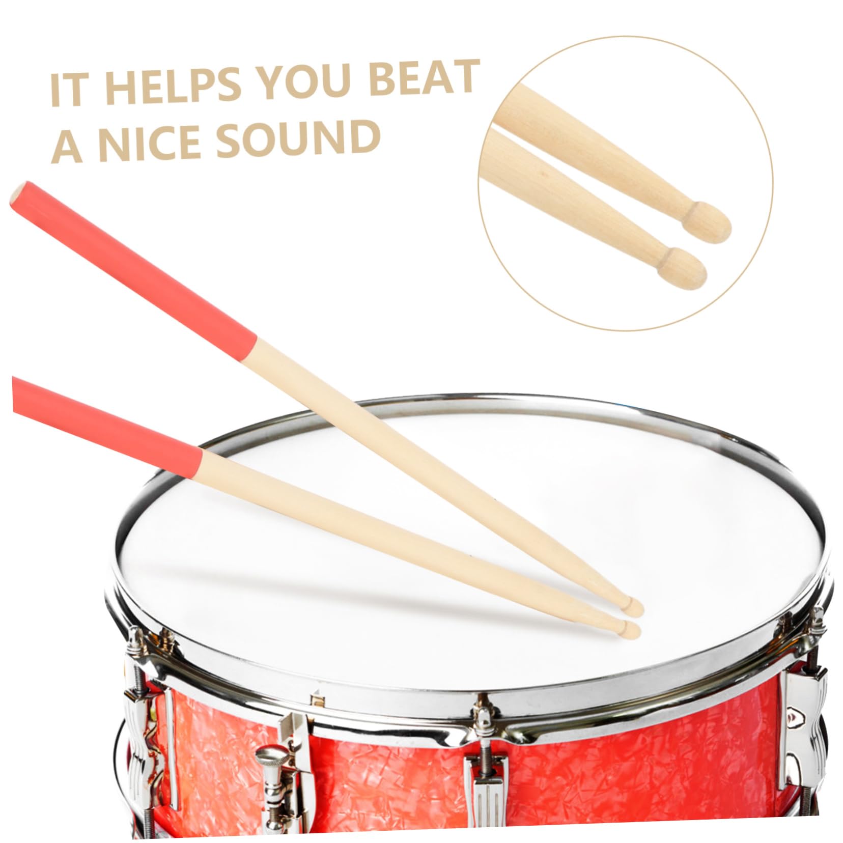 Bacchette Per Percussioni in Legno Di Faggio 5a Antiscivolo, Set Da 6 Paia, Per Batteria Elettronica e Drum Kit, Accessori Per Strumenti Musicali