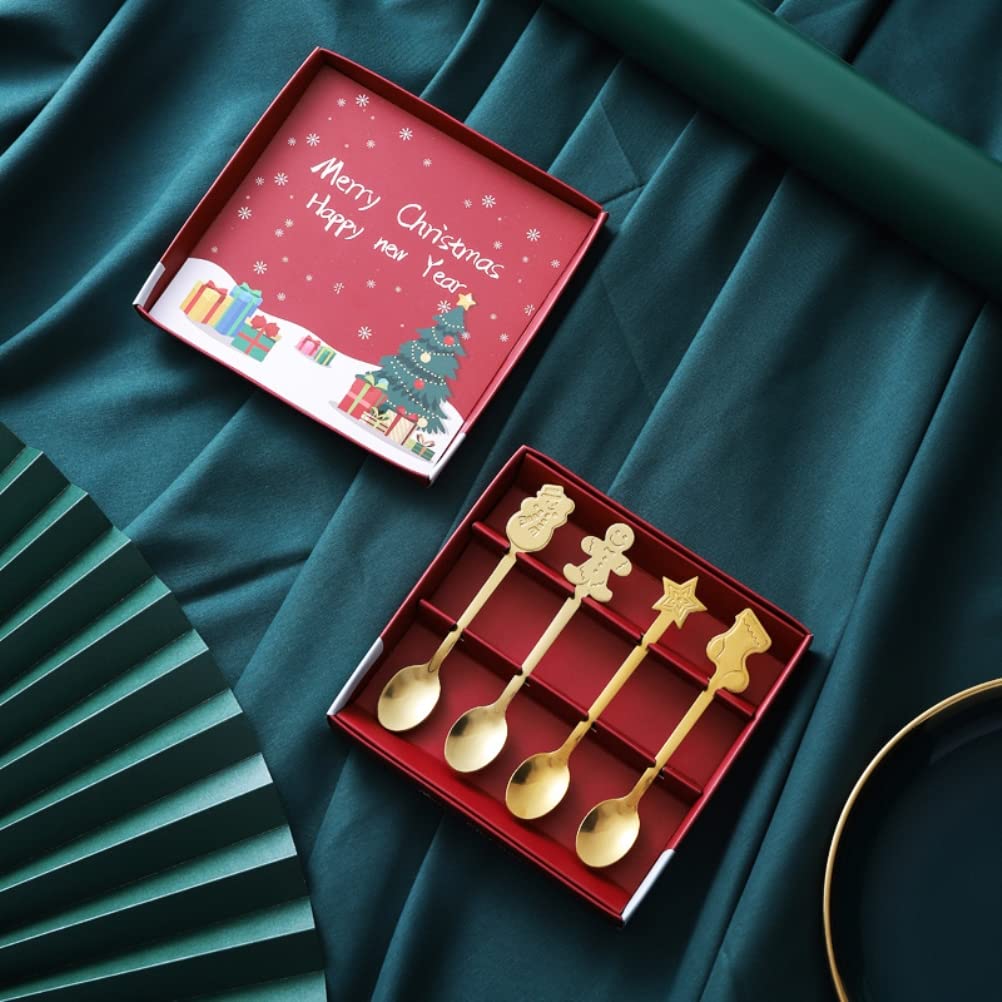 Cuillères à Café - Noël - 6 Cuillères En Acier - Décorations De Noël
