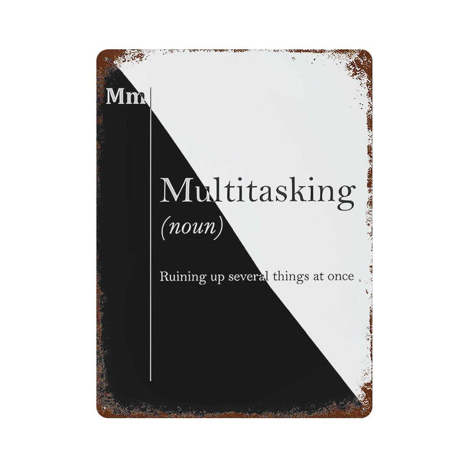 xiaoxiaoshen Multitasking Definition Wall Decor Art Metal Tin Poster Modern Home Decor Art Home Bar Shop Decorations Vintage Sign 40x30cm
