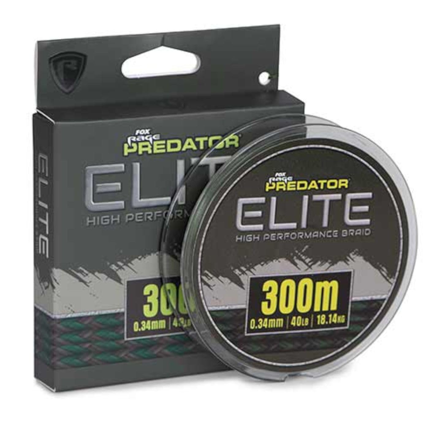 Fox Rage Predator Elite Braid - 300 m Braided Fishing Line, Diameter/Load Capacity: 0.34 mm / 18 kg / 40 lb