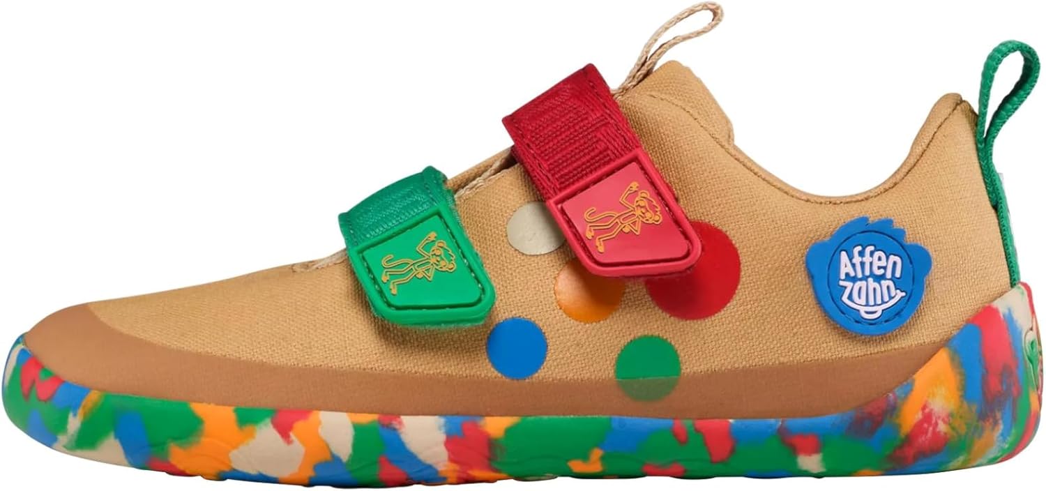 Affenzahn Lucky Chaussures Pieds Nus En Coton Avec Fermeture