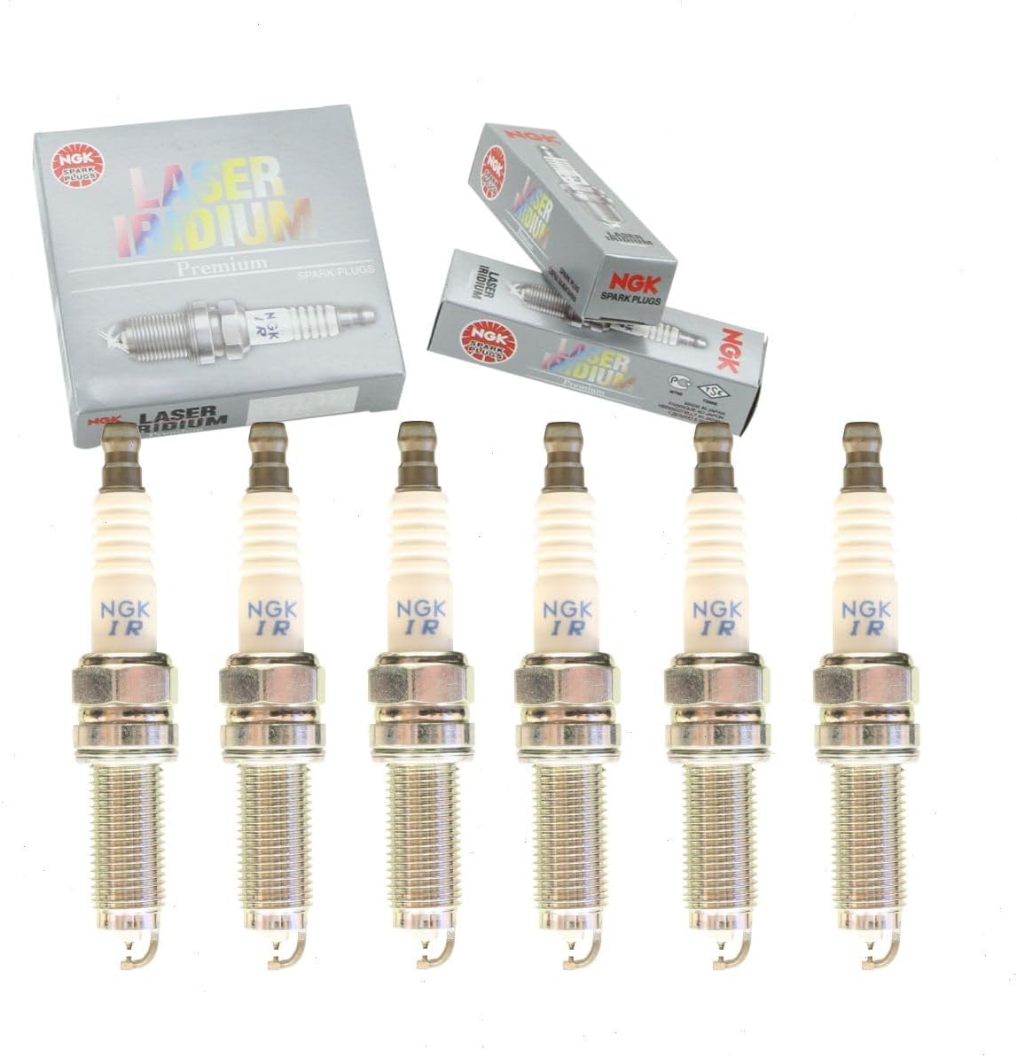 6 pc NGK Laser Iridium Spark Plugs compatible with Honda Pilot 3.5L V6 2014-2015
