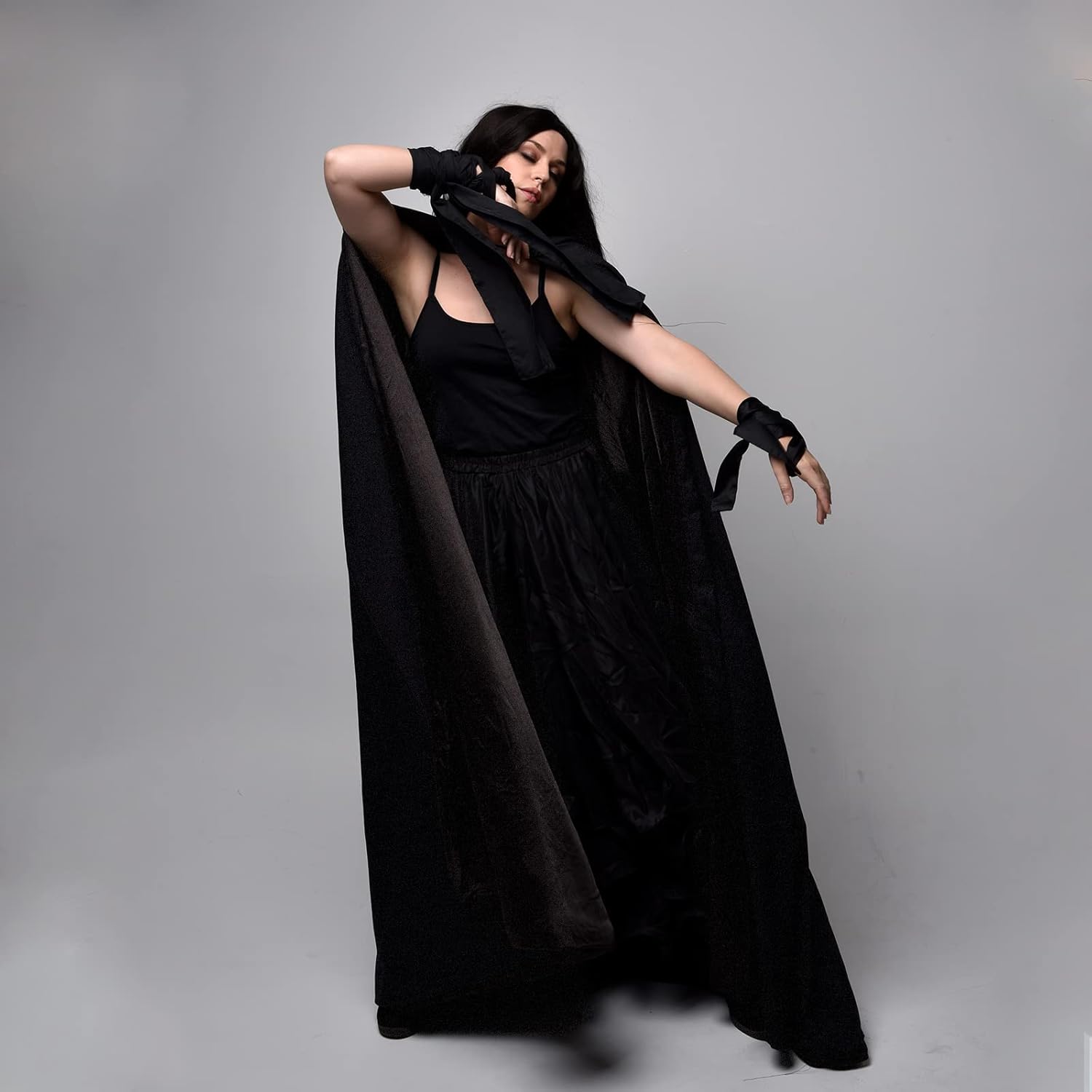 Halloween Cloak, Hooded Cape Cosplay Costume Unisex Robe Velvet Cloak - Image 4
