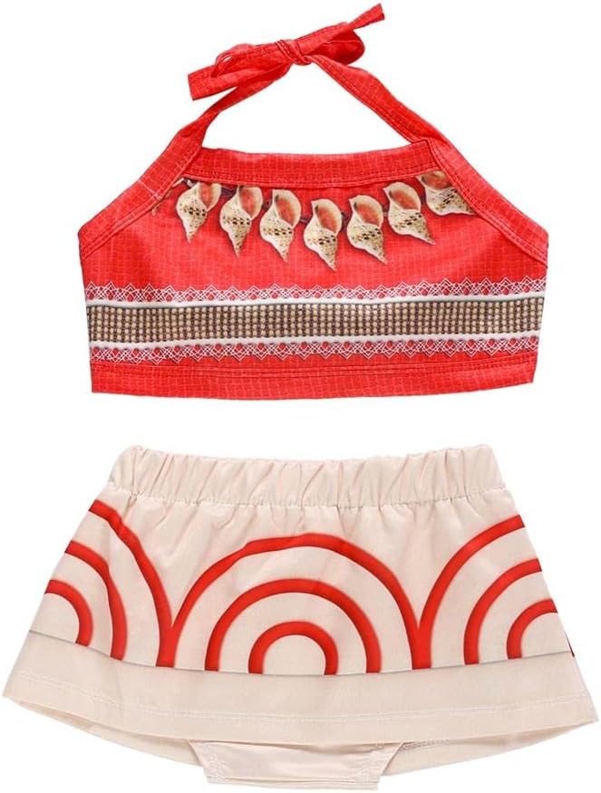 Dressy Daisy Baby Toddler Girls 2-Piece Swimsuit, Halter Bikini Bathing Suit, Kids Boho Summer Beach Party Outfit Swimwear