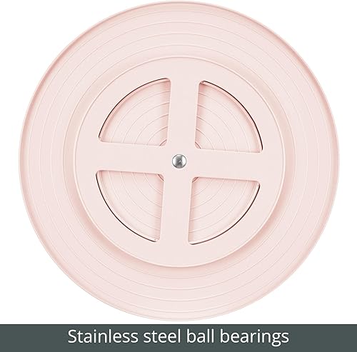 Miniatura 7 de mDesign Bandeja de almacenamiento redonda de plástico Lazy Susan, organizador giratorio para maquillaje, cosméticos, esmalte de uñas, vitaminas,