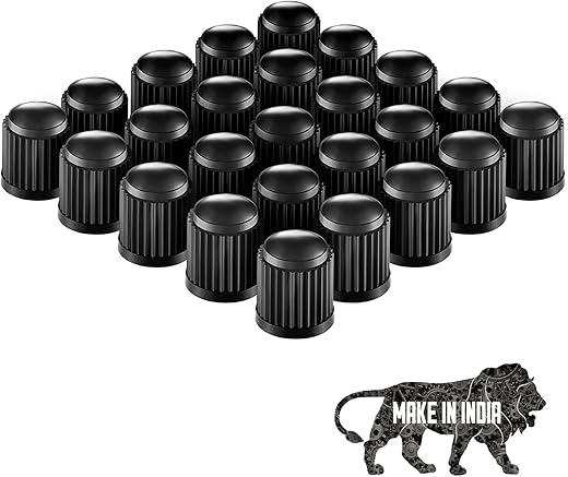 AUTOFRILL 50 Pcs Car Wheel Universal Tire Stem Covers for Cars, SUVs, Bike and Bicycle, Trucks, Motorcycles Heavy Duty Valve Cap Stem Air Valve Caps (Pack of 50) (Black)