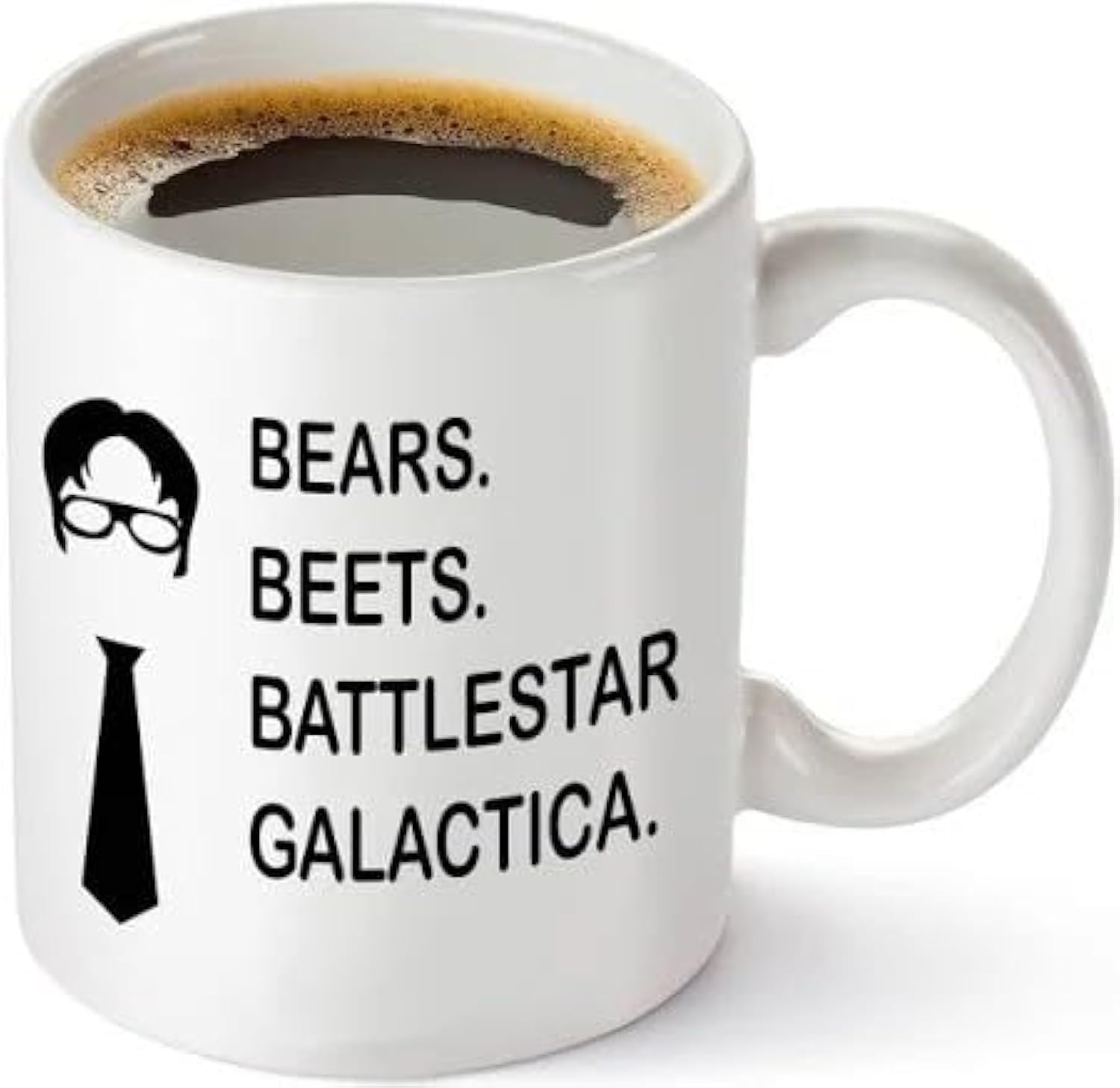 Bears Beets Battlestar Galactica Funny 11 oz Coffee Mug Inspired by TV Show The Office Quote Unique for Dwight Schrute Fans Dunder Mifflin