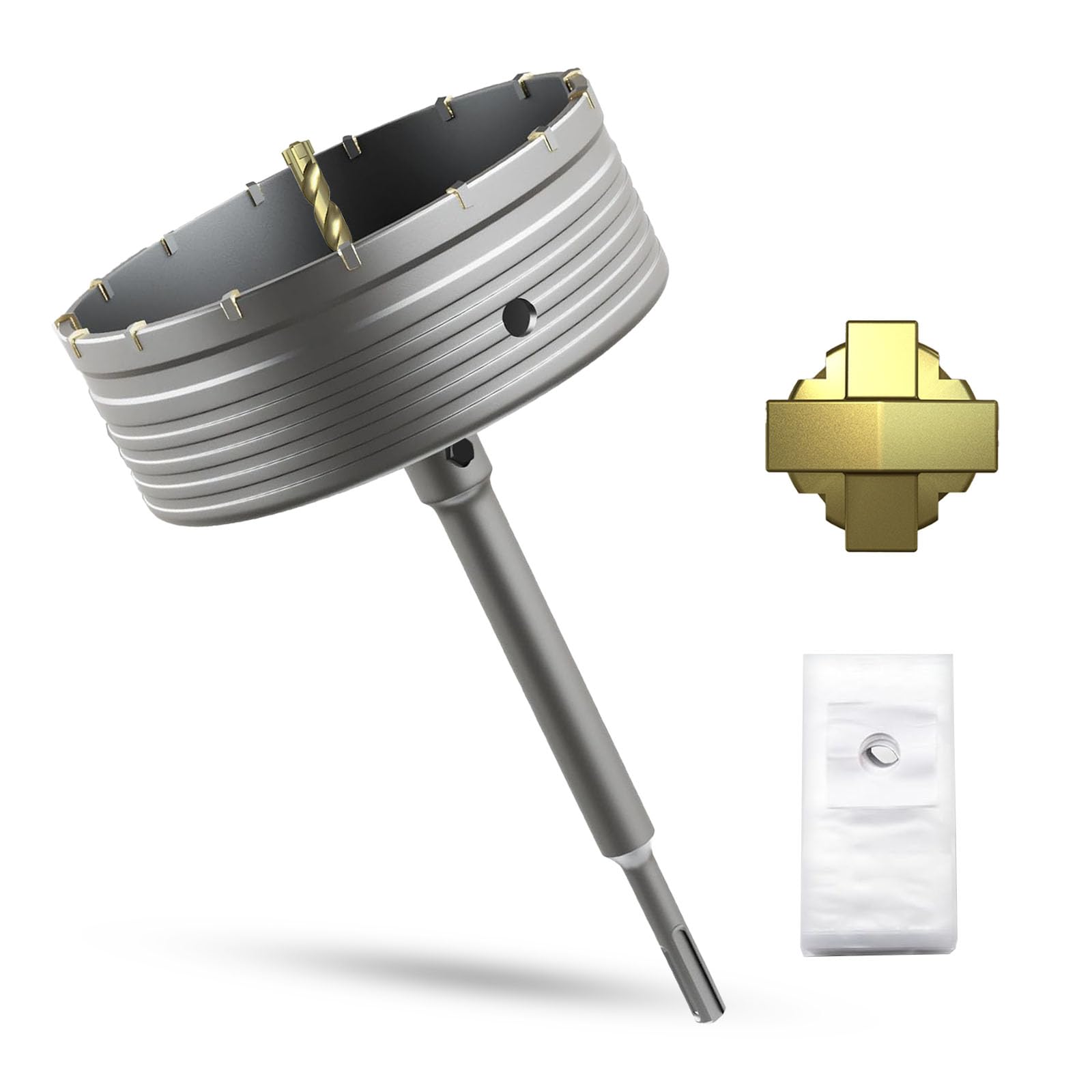 METOTY 6-5/16" Concrete Hole Saw,160mm Masonry Hole Saw, with 220mm SDS Plus Shank Connecting Rod for Concrete Brick Cement Stone Wall Drilling Home