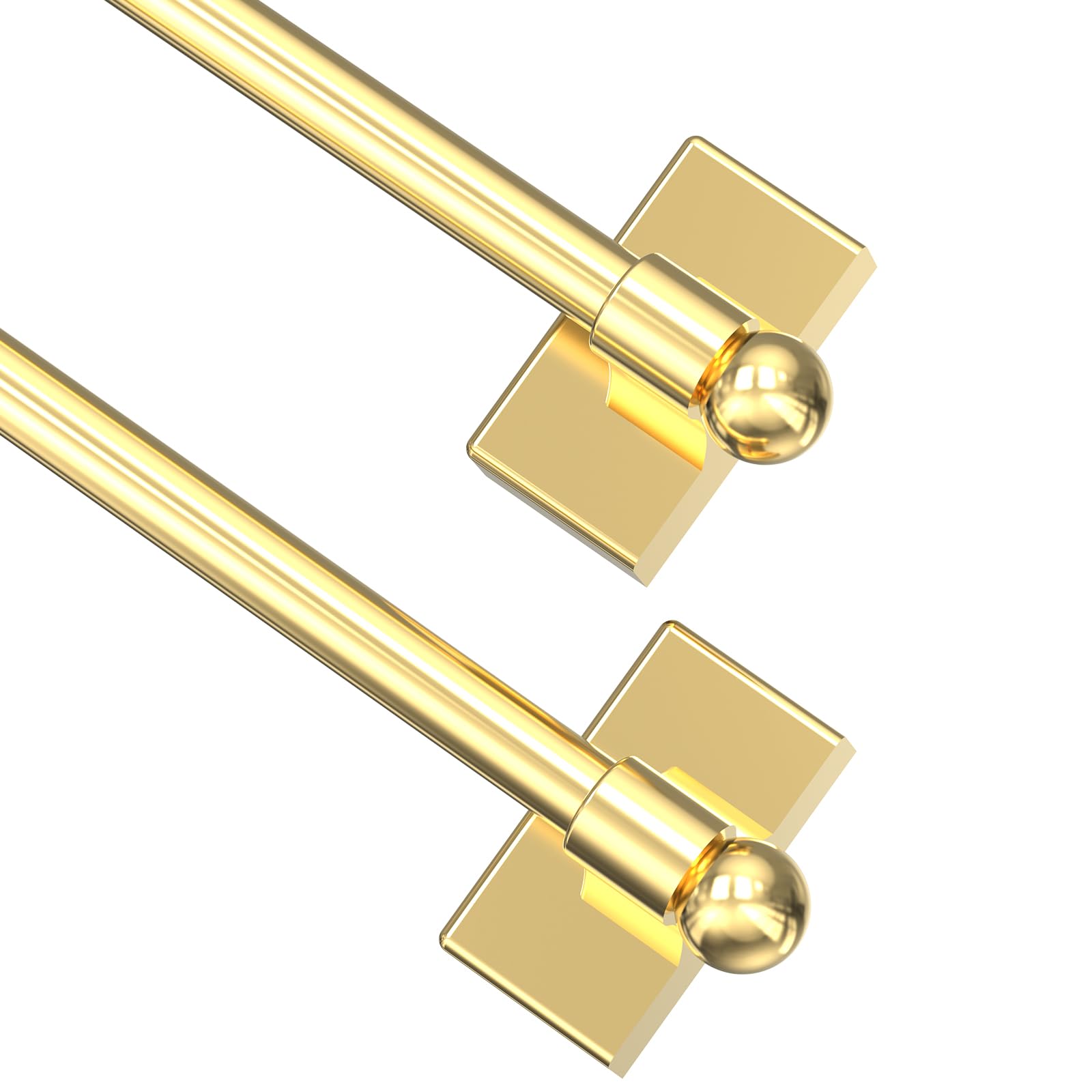 Adjustable Magnetic Curtain Rod for Metal Doors from 9” to 16”, [Magnetic Towel Bar][Magnet Curtain Rod for Classroom Whiteboard][French Door Curtain Rod ](Champagne Gold, 9-16 Inch 2 Pack)