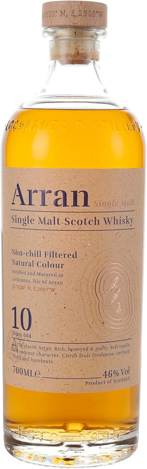 Arran 10 Year Old Single Malt Whisky 70cl, 46% ABV, Premium Single Malt Scotch, Isle Of Arran