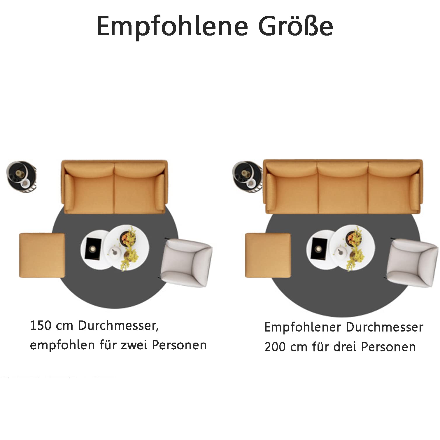 YOPOIY Teppich Rund, ​Weicher Gamer Teppich, Moderne Rutschmatte Teppich, Waschbare Teppiche fürs Wohnzimmer Schlafzimmer Küchenteppich-8-Ø 120cm