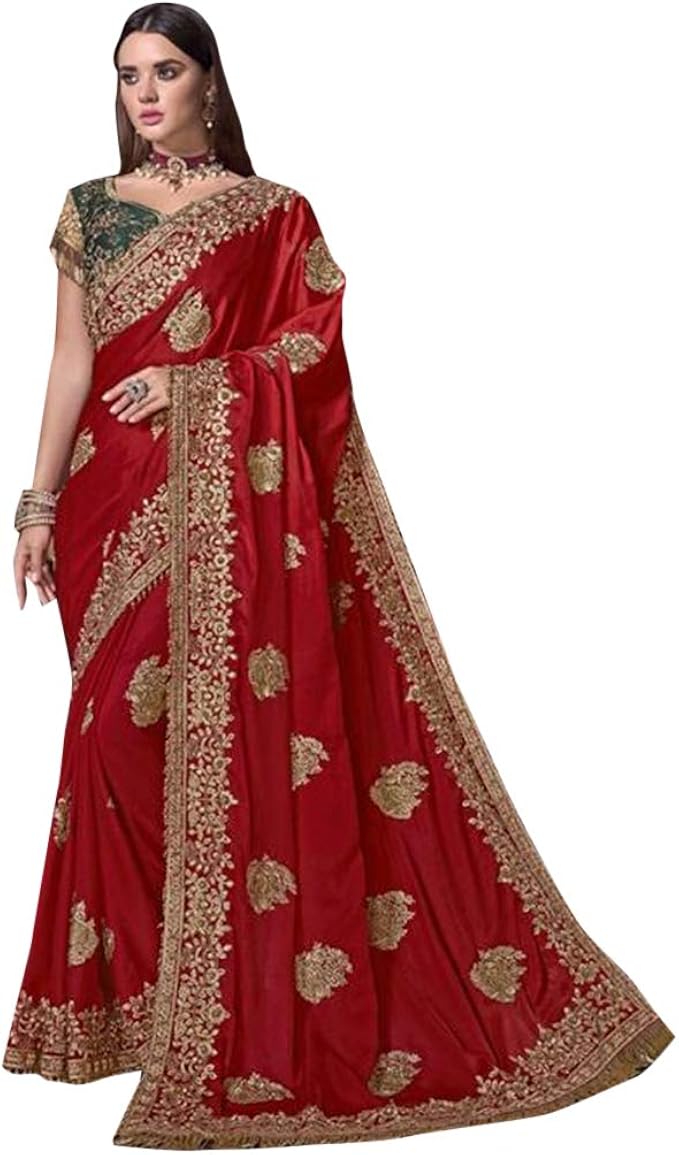 amazon red colour sarees