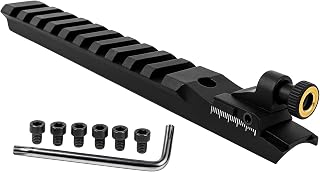 Gotical Adjustable Peep Sight for CVA Optima, Kodiak, Wolf, and Accura Old and Newer Hole Pattern with Scope Picatinny Rail Mount Base, Aluminum Housing 6 pcs Mounting Screws