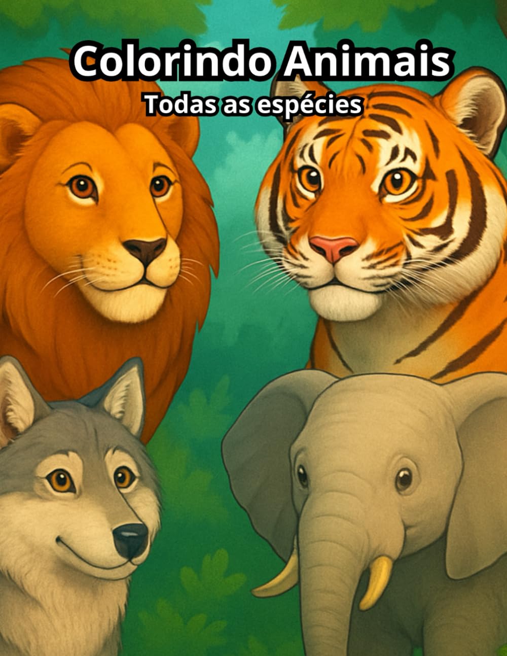 Colorindo animais: Livro para colorir animais de todas as espécies.