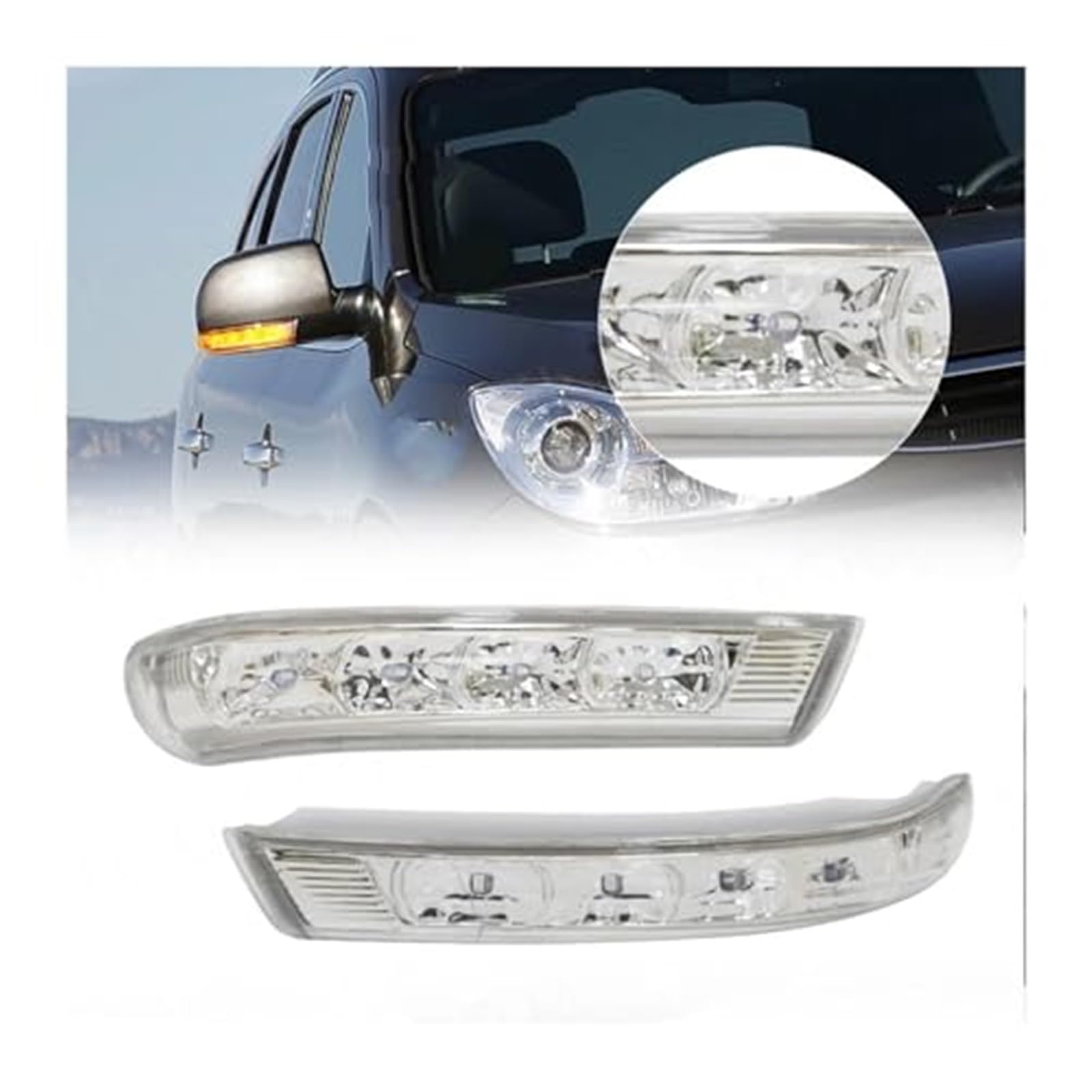 Dla Hyundai, dla Santa Fe Fantafe Veracruz IX55 2007-2012 boczne lusterko wsteczne lampka kierunkowskazu migacz LED Repeater światło wsteczne Światło kierunkowskazu