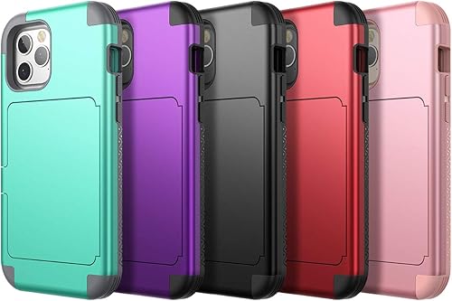 Miniatura 7 de WeLoveCase Defender - Funda tipo cartera para iPhone 12iPhone 12 Pro con soporte para tarjeta de crédito y espejo oculto, funda resistente a prueba
