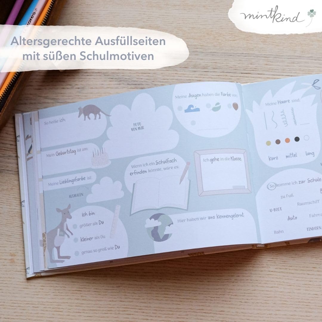 mintkind® Livre d'amitié pour l'école primaire - Mes amis d'école pour filles et garçons - Cadeau de rentrée des classes