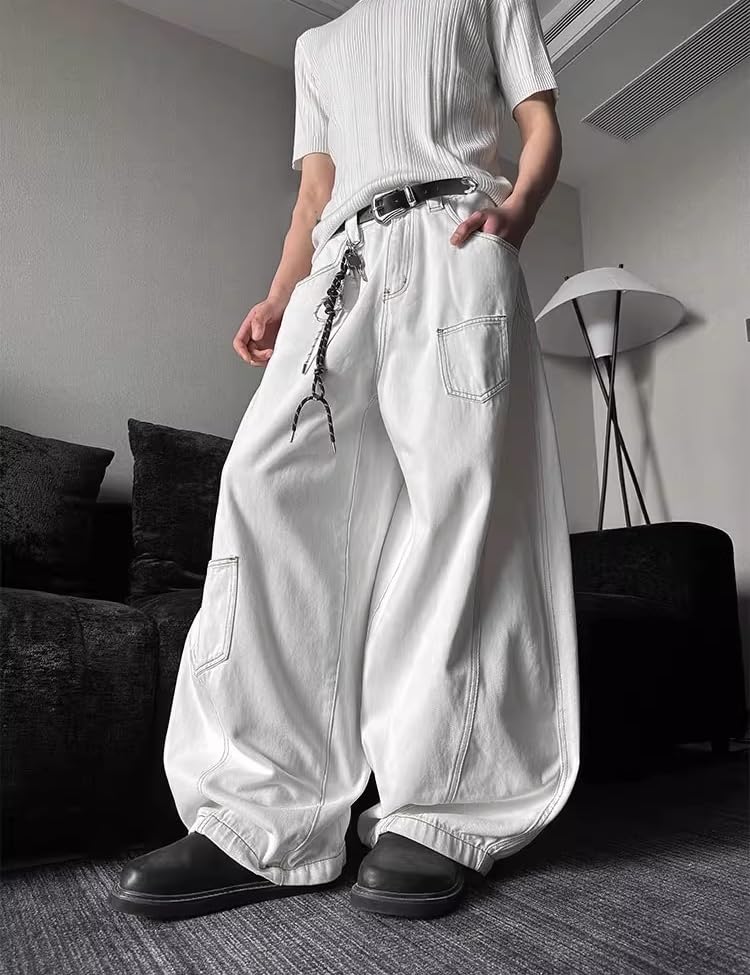 Men's Jeans Spring Autumn American Hip Hop Multi Pocket Denim Long Pants for Men3