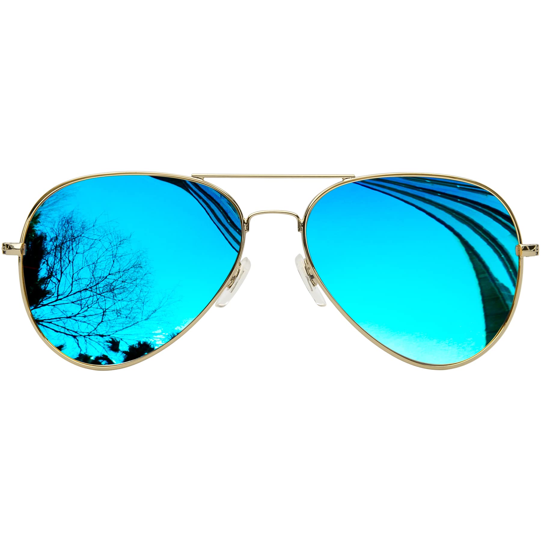 KANASTAL Occhiali da Sole Goccia Uomo Donna Polarizzati con Protezione UV400 Specchio Vintage Montatura Grande Metallo Alla Moda Sunglasses