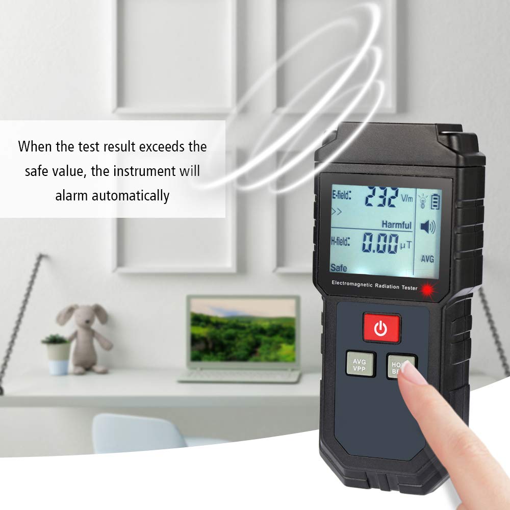 Przenośny ręczny cyfrowy LCD Elektromagnetyczny promieniowanie tester Electric Field Pole magnetyczne Detektor Dozymetru Dozymetru z Light Alarm dla domowego biura na zewnątrz