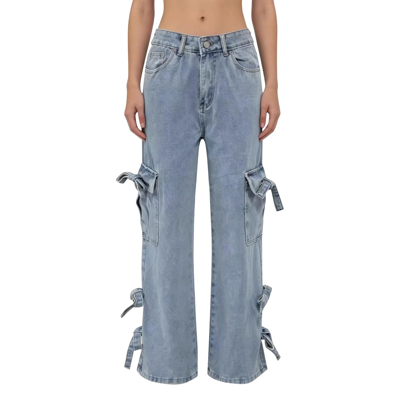 Jeans Donna Curvy Jeans Elasticizzati Leggeri Curvy Pantaloni Baggy Gamba Larga Larghi Tempo Libero Pantaloni Denim Vita Alta Casual con Tasche Moda Pantalone Wide Leg Comodi Vintage
