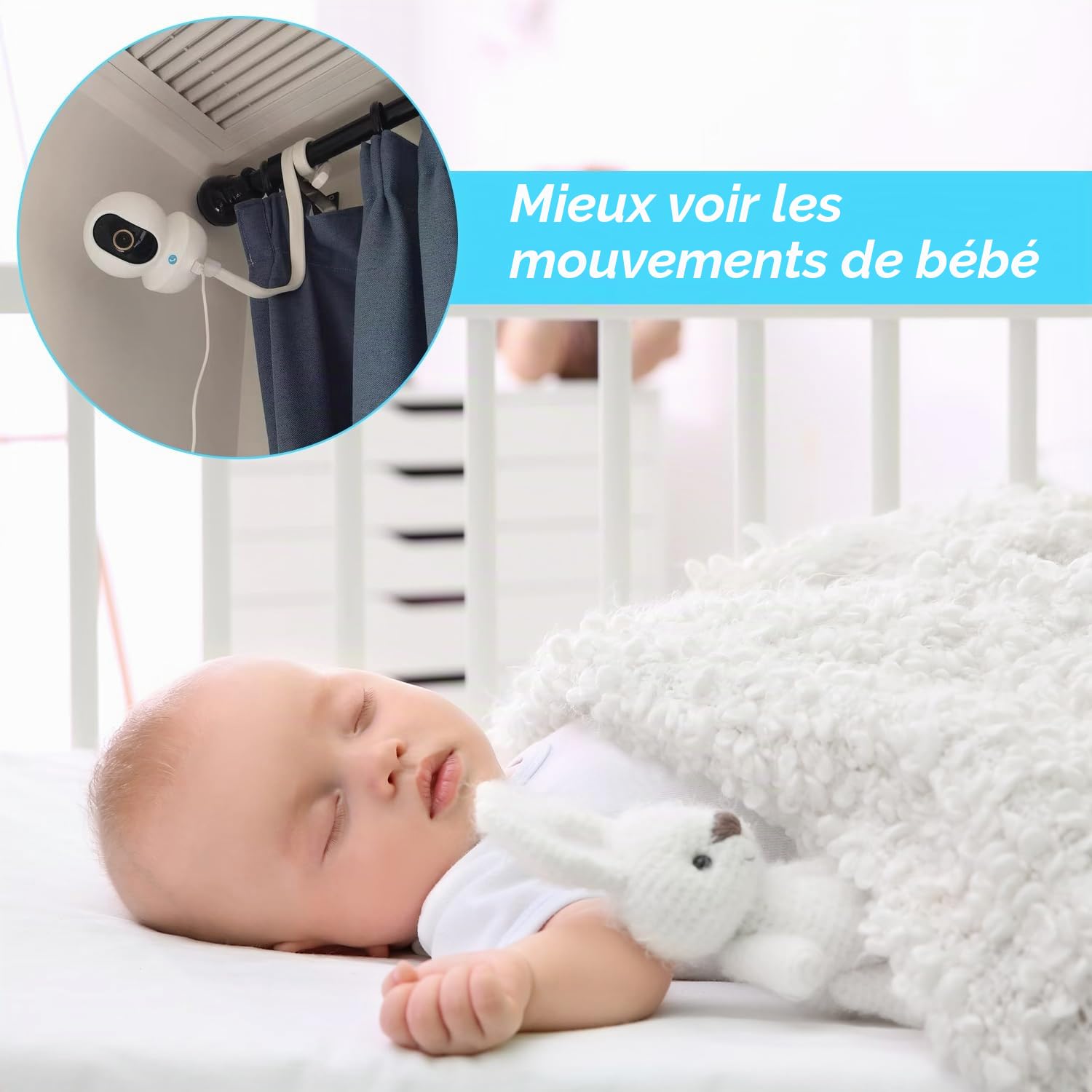 50 × 2 × 0,8cm Bracket de Moniteur sans Percevoir, Caoutchouc Antidérapant, Support babyphone, pour Support Eufy, Convient pour Les Résidences Universitaires, Les Cours et Les Pavillons