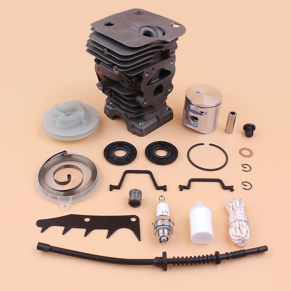 DUNLAP Cilindro pistón Sello de Aceite polea de Arranque Resorte Parachoques Pico Apto for 450 445 450E Kit de reconstrucción de Motor de Motosierra de Gas-44MM