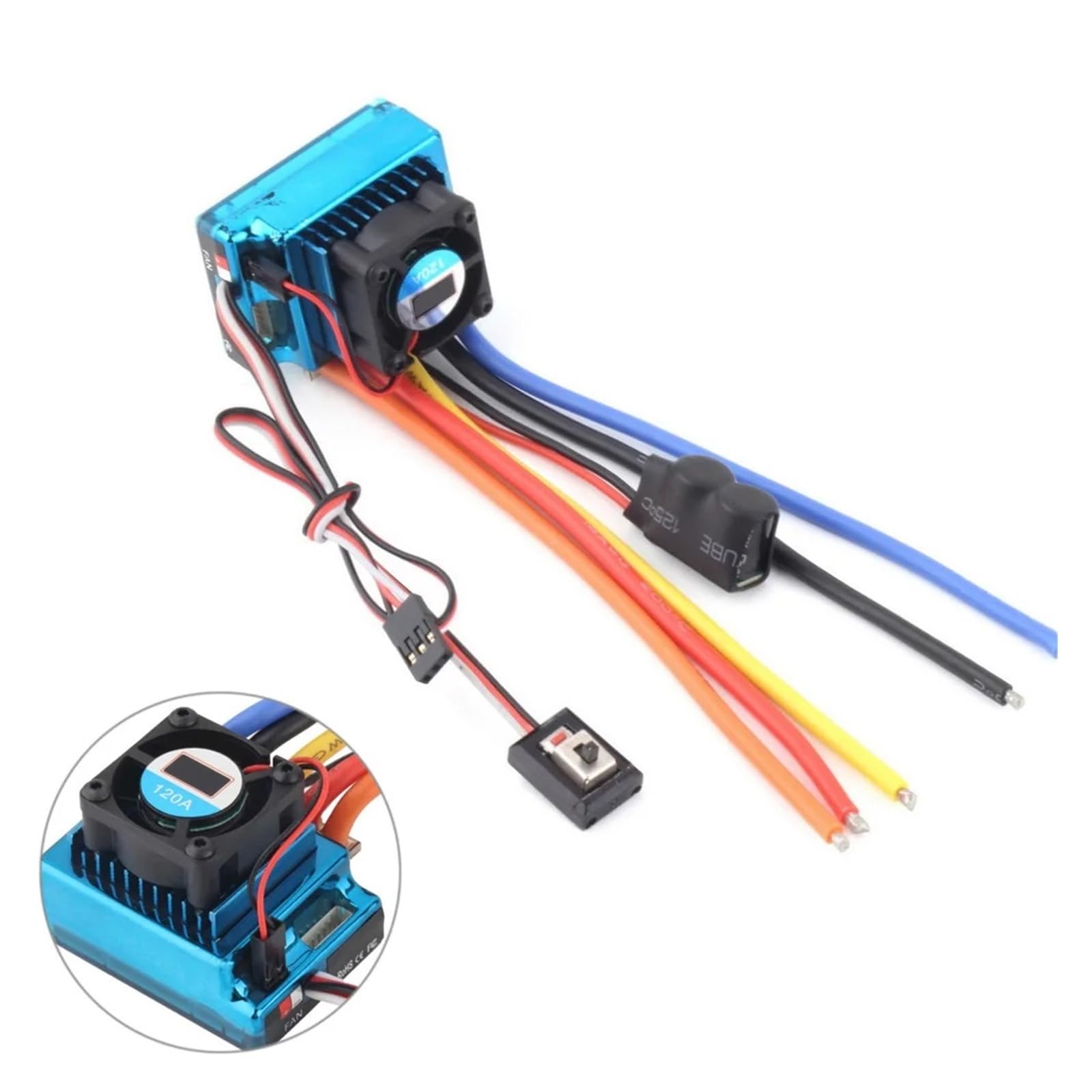Nowy 120A czujnikowy bezszczotkowy regulator prędkości ESC wtyczka T do 1/8 1/10 1/12 RC samochód gąsienicowy hurtowo
