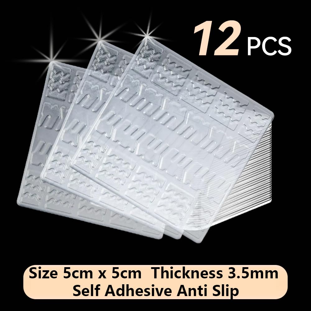 Almohadillas antideslizantes para muebles, 12 piezas transparentes antideslizantes para muebles, almohadillas autoadhesivas para muebles, protectores antideslizantes para suelos de madera dura para