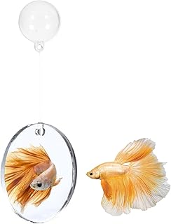 Betta Fish Mirrors Betta Exercise Mirror，Floating Betta Exercise Mirror with Floating Ball for Fish Tank Betta Fish Toy，Exercise Mirror with Floating Ball for Aquarium Fish Tank