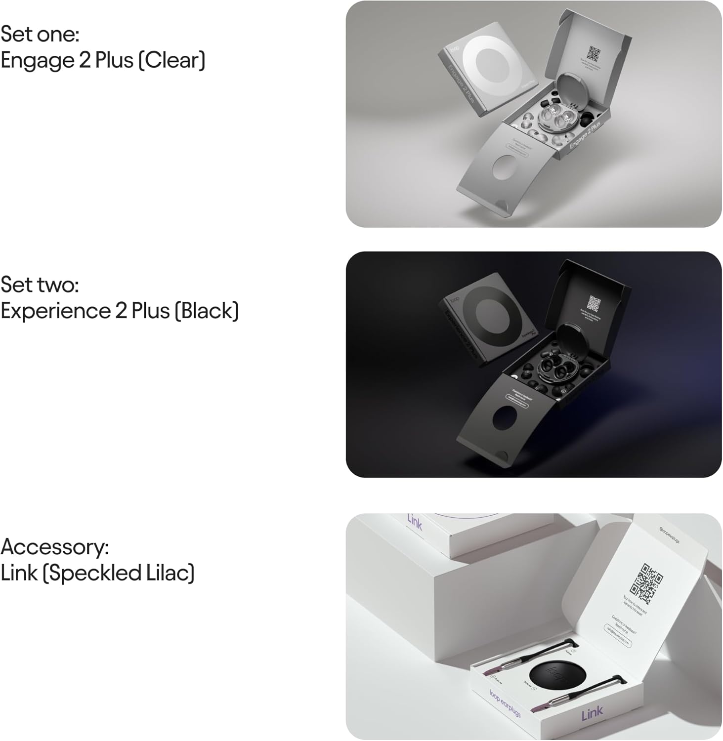 Loop Earplugs Social Plus Link Bundle (2-Pack) – Engage 2 Plus + Loop Experience 2 Plus + Link | Reusable Ear Plugs for Focus, Noise Sensitivity, Music, Parenting & More | 16dB/18 dB Noise Reduction