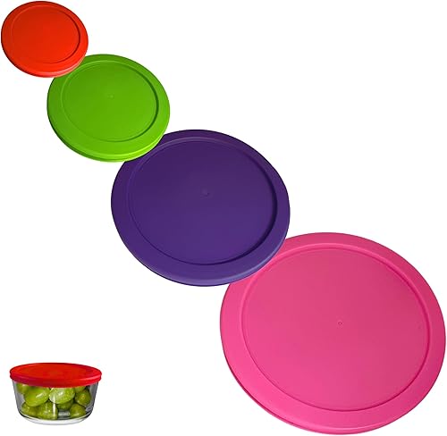 Miniatura 9 de 1, 2, 4 y 7 tazas, tapas/cubiertas rojas, verde primavera, púrpura, rosa de repuesto para cuencos de almacenamiento de Pyrex, Anchor Hocking