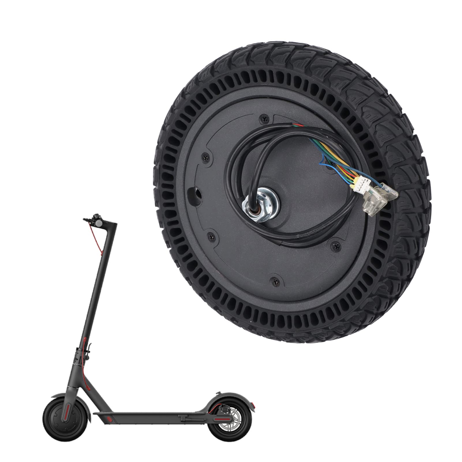 Moteur de Moyeu de Trottinette Électrique pour Xiaomi M365 1S Lite Série 8,5 Pouces Scooter Électrique, 36V 250W Pneu de Roue de Moteur de Scooter Électrique Antidérapant Absorption des Chocs