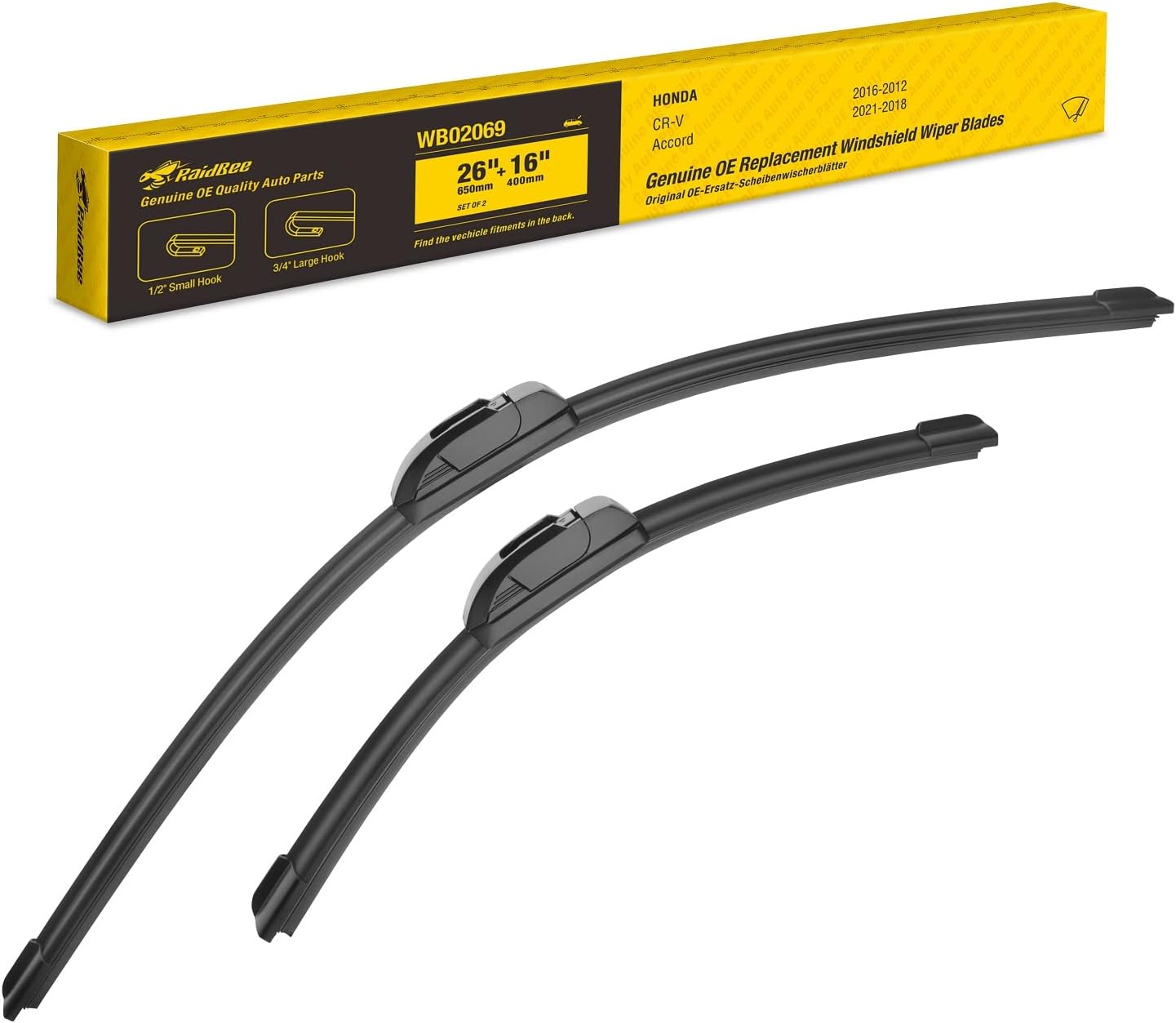 Raidbee Wiper Blades,26 Inch + 16 Inch Wiper Blades