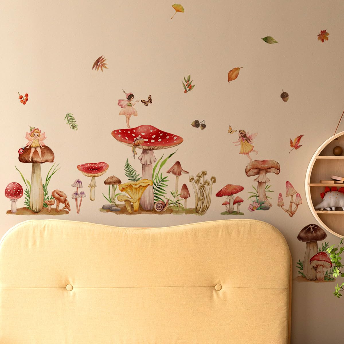 Annande Mushroom Wall Decals Fairy Wall Stickers Forest...