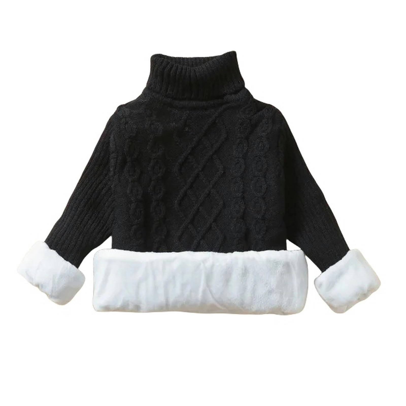 Zonto Ropa Interior de Invierno para niños Suéter De Cuello Alto para Niños De Invierno, Suéter De Otoño Engrosado De Terciopelo para Niños, Blusa para Niños, Ropa para Niños-Z-9-10T (Talla 150)