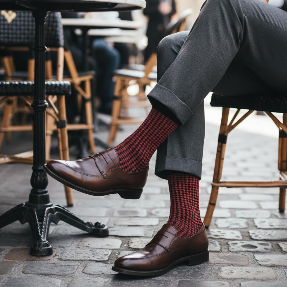 Image of The Sock Street Bamboo Crew Socks for Men Combo | Full Calf Length Premium Bamboo | Odour-Free, Breathable & Durable | Cushioned Base & Anti-bacterial | 3X Softer than Cotton Socks | Maroon