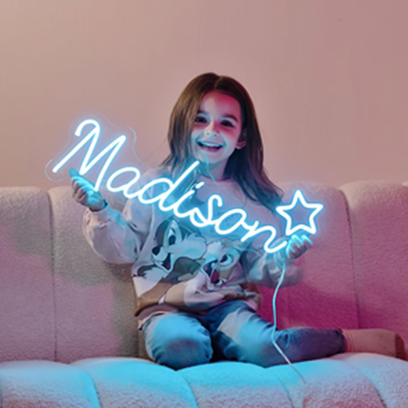 Custom Neon Signs, Personalised Neon Lights Sign LED Dimmable Name Sign for Room Decor Wedding Bedroom Birthday Party Business Logo Bar Beauty Salon Holiday Gifts