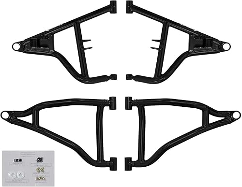 Miniatura 5 de SuperATV - Brazos A de alta distancia para Polaris RZR S 900  RZR 4 900 (2017-2020)  0" de desplazamiento  Negro  No incluye rótulas  Se adapta a