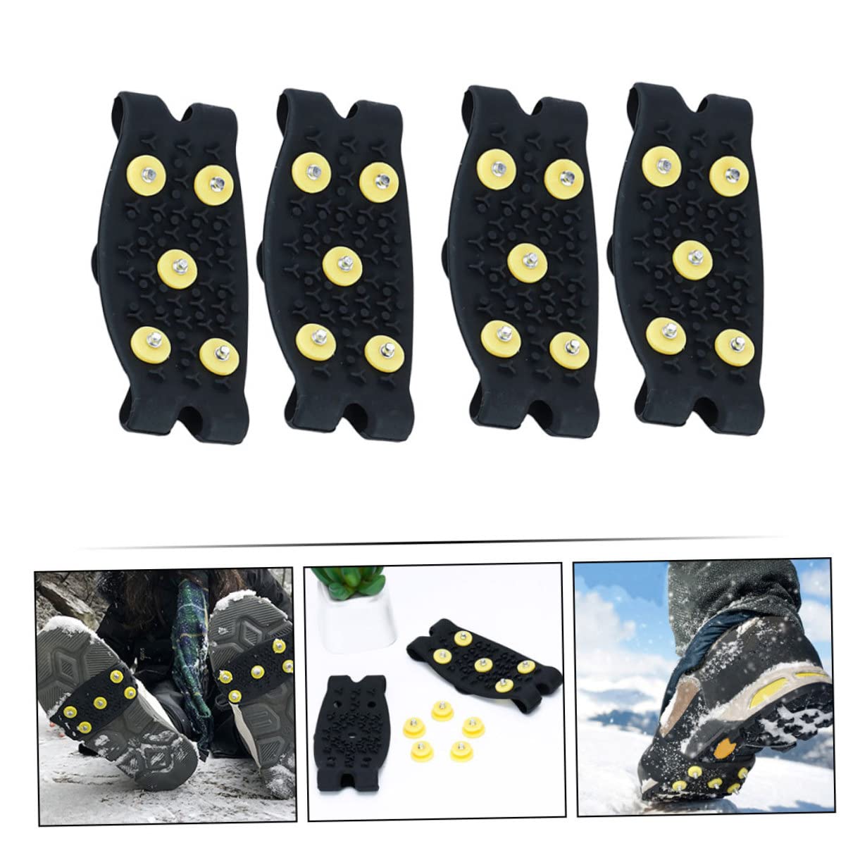 Healvian Crampons à Neige Antidérapants pour Chaussures et Bottes, 2 Paires