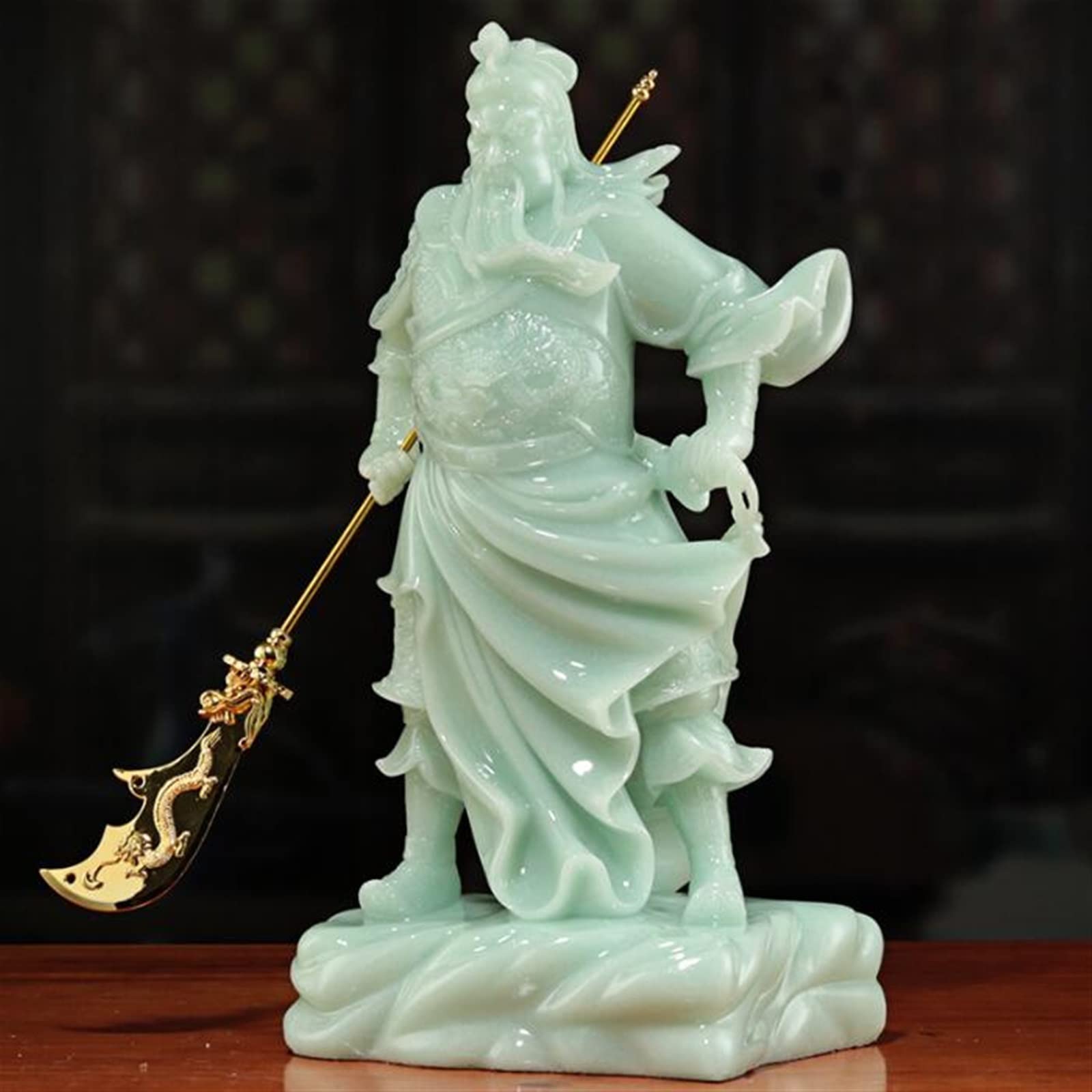 玉製 天然石 彫刻 仏像 関羽像 翡翠風 置物 Amazon.co.jp: 翡翠の関羽の装飾品 Wuguan Erye Guan Yu 神像 仏像